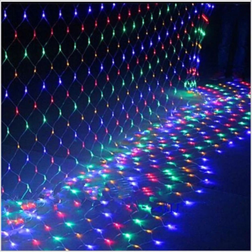 Luzes de corda de rede de LED 8 modos 220V 110V plugue UE/EUA Festival Decoração de Natal Guirlandas Festa de Natal Jardim Ano Novo Casamento