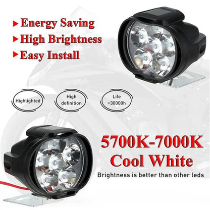 6 LED Motorcycle Auxiliary Headlight Spotlights Work Light High Brightness Waterproof Scooters Autocycle Car Headlight Bulbs