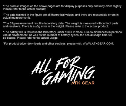 ATK Dragonfly A9 Ultra/A9 Plus Gaming Mouse Dual 8K Polling Tri Mode PAW3395/3950 Sensor Ergonomic  Esport PC Peripheral