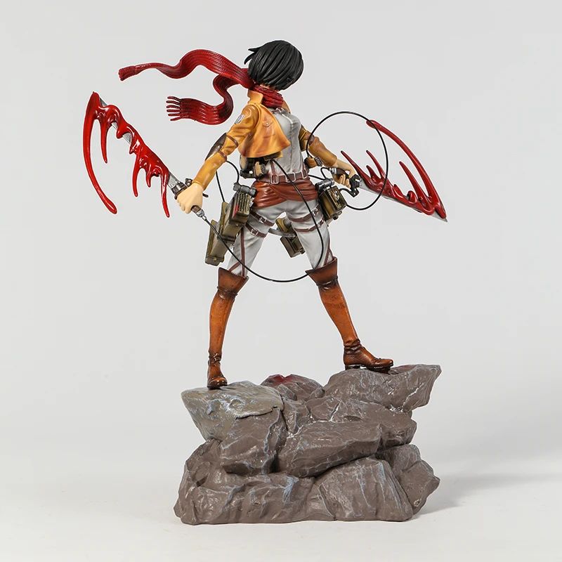 Mikasa Levi Ackerman Battle Damage Ver PVC Anime Figure Colecionável Estátua Boneca Modelo Presente Brinquedo Decoração