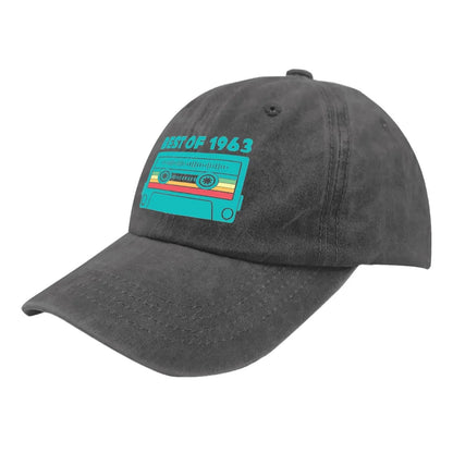 Boné Unissex Fita Cassete Best of 1963 Bonés de Beisebol Masculinos Bonés Trucker com Gráfico Ajustáveis Femininos