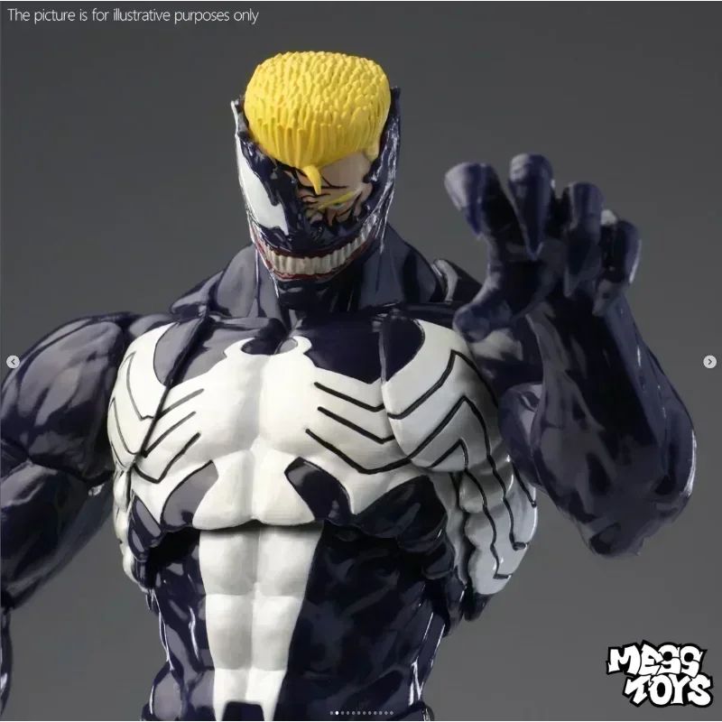 In stock NEW Mess Toys Venom Lethal Neighbor Spider Man Symbiotic Black Suit Messtoys Spiderman Anime Action Figure Model toys