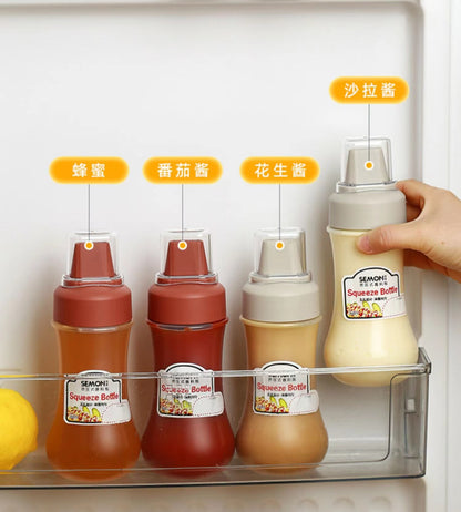Frasco Espremedor Poroso para Molhos 350ML Garrafa para Molho de Tomate Mel Salada Recipiente Dispensador de Condimentos de Cozinha para Ketchup Molhos BBQ Óleo