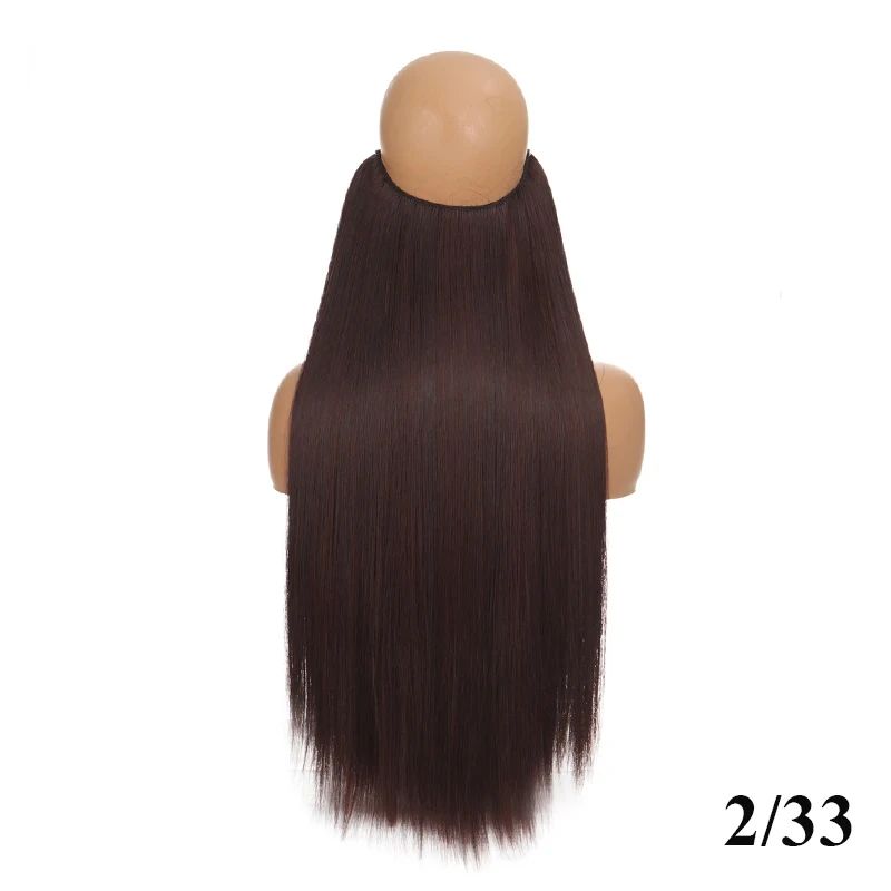 Extensão de cabelo com fio invisível (40cm 50cm 60cm) cabelo liso cabelo encaracolado uso diário adequado para todas as mulheres