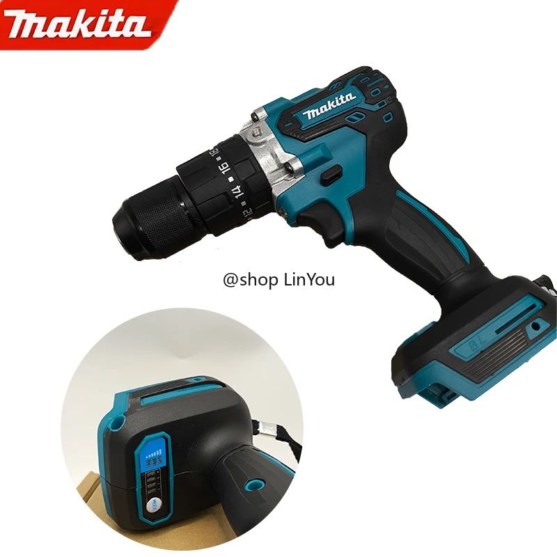 Parafusadeira/furadeira de mão recarregável elétrica de lítio MAKITA 18V DDF487 13mm