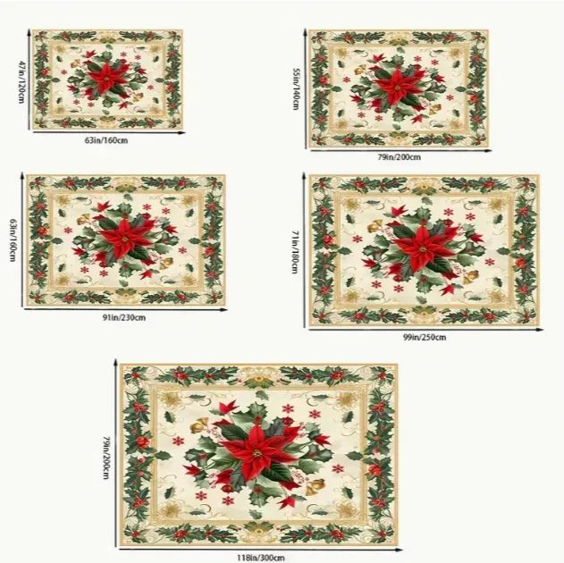 Christmas Luxurious Carpet Theme Indoor Area Living Room Mat Edge Large Mat Suitable for Bedroom Mats Window Sill Holiday Rugs