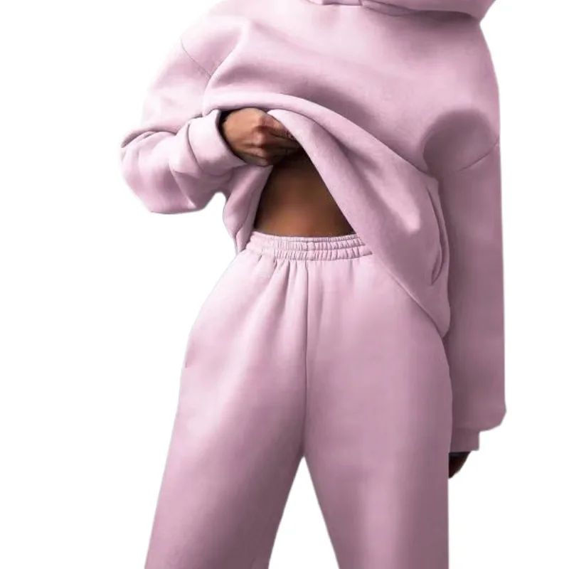 Plus Size Fashionable Long Sleeve Sweatshirt And Pants Set Autumn Winter Women's Casual Wear Two Piece Suit Comfortable plus ...