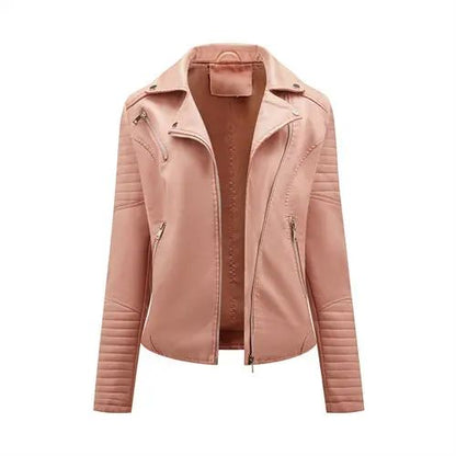 Black Women Faux Leather Jacket Spring Autumn Zipper Casual Pu Coat Female Biker Outerwear Ladies Clothes S-XXXL