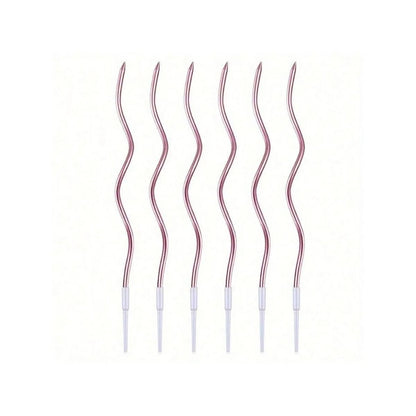 6/12/48pcs Birthday Candles Spiral Cake Candles  Long Thin Cake Candles For Wedding Party And Cake Decoration