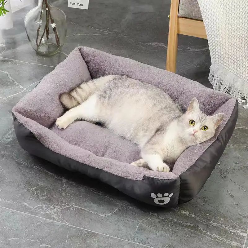 Cama grande e confortável para cães e gatos, casa quente, macia, algodão PP, cesto para cães, universal, impermeável, para gatos.
