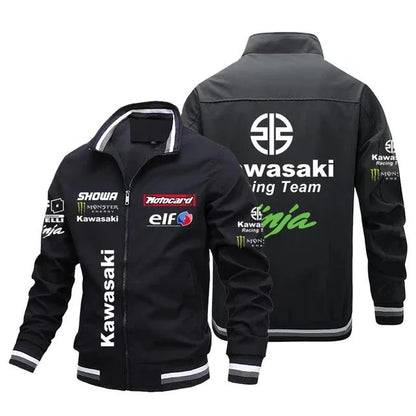 2025 Hot Selling Kawasaki Men's Cycling American Racing Hoodie Jacket Motorcycle Jacket Loose Casual Plus Size Men's Racing Jack