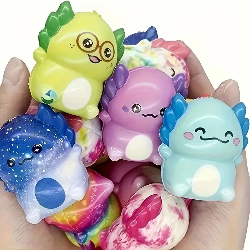 hot 12/24PCS Kids Adult Mini Kawaii Newt Cute Stress Relief Squeeze Toys Random Slow Rising Toy Carnival Goodie Party Send Gift
