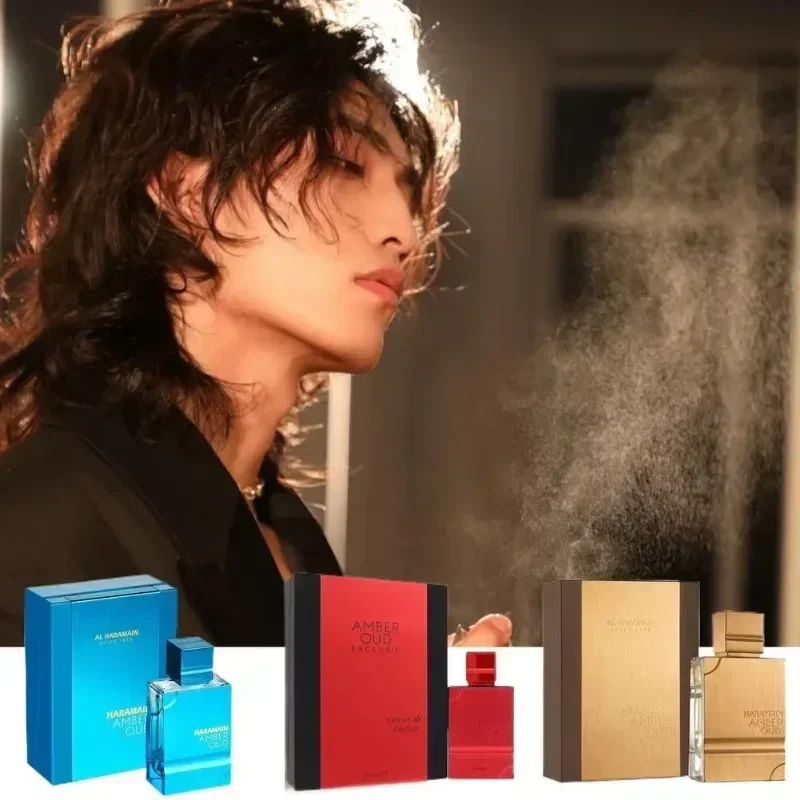 60ml Al Haramain Amber Oud Eau De Parfum Femmen Spray Original Árabes Perfumes Duradouro Nobre Masculino Feromônio Perfume Colônia Maquiagem