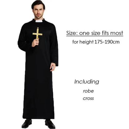Easter Purim Halloween Costume for Men Father Priest Bishop Costumes Christian Pastor Clergyman Cosplay
