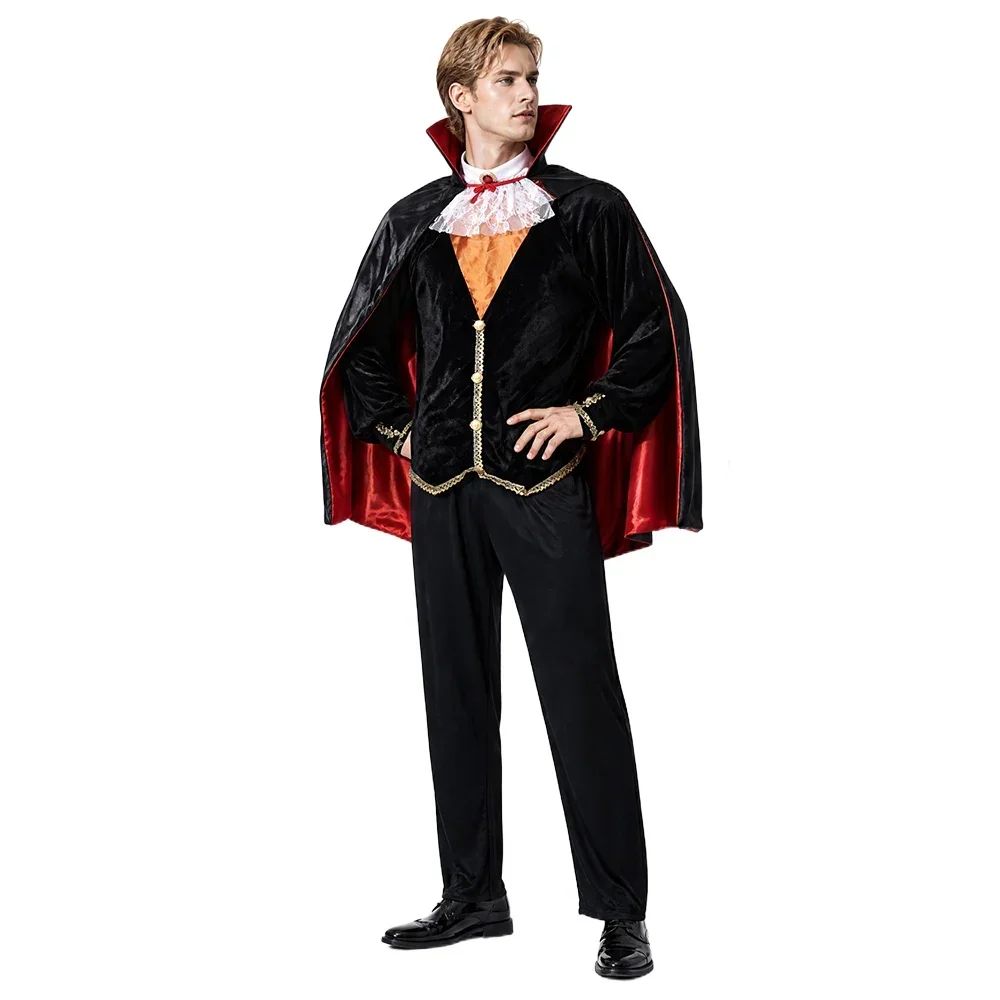 Adult Vampire Costume Men's Medieval Gothic Costume Set Suitable for Halloween Parties Movie Theme Cosplay Costume