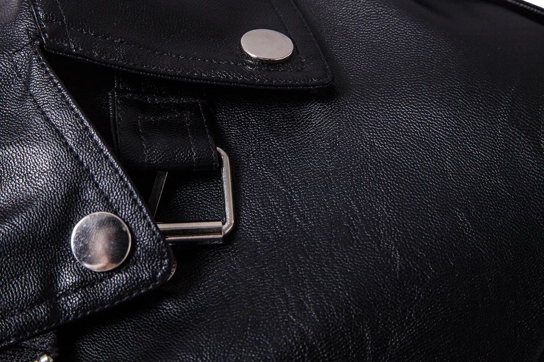 Motorcycle Slim Leather Jacket Men's Leather Jacket British Fashion Men's PU Leather Jacket mens solid color leather jackets