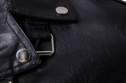 Motorcycle Slim Leather Jacket Men's Leather Jacket British Fashion Men's PU Leather Jacket mens solid color leather jackets