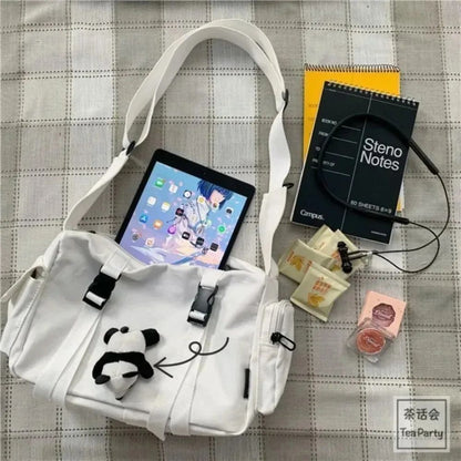 Canvas Crossbody Bags for Women Youth Men Fashion Casual Large Capacity Handbags Shoulder Bags Solid Color Ladies Messenger Bag