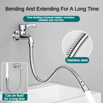 Extensor Universal de Torneira de Aço Inoxidável com Aerador de Bico Anti-respingo e Mangueira de Extensão para Pia de Cozinha
