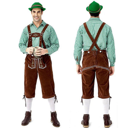 Men Bavarian Beer Male Shirt Rompers Shorts Set Cosplay Costume German Oktoberfest Costumes Halloween Festival Party Outfit