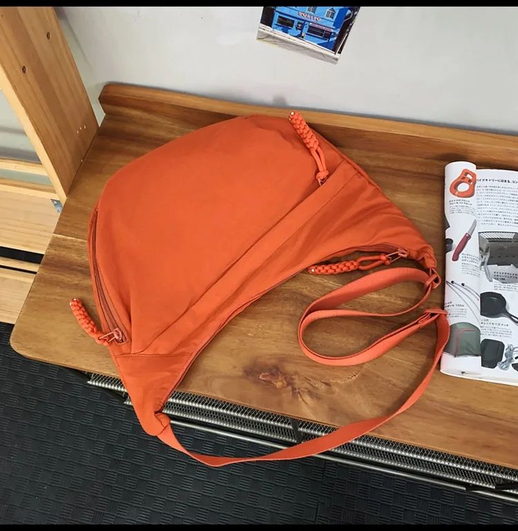 Trendy Women's Soft Cloth Shoulder Bag Solid Color Student Casual Style Big Handbags Crossbody Bags for Women Shoulder Hobos Bag