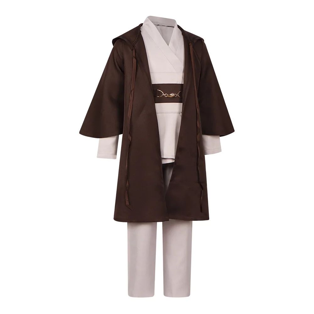Obi Wan Kenobi Jedi Warrior Cosplay Costume Adult Kids Unisex Cloak Friar Uniform Robe Full Set Halloween Carnival Outfits