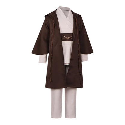 Obi Wan Kenobi Jedi Warrior Cosplay Costume Adult Kids Unisex Cloak Friar Uniform Robe Full Set Halloween Carnival Outfits