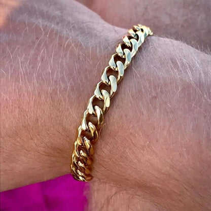 Nova Pulseira Masculina Corrente Cubana Moderna 3mm 5mm 7mm Clássica de Aço Inoxidável Para Homens Mulheres Joia Festa Presente