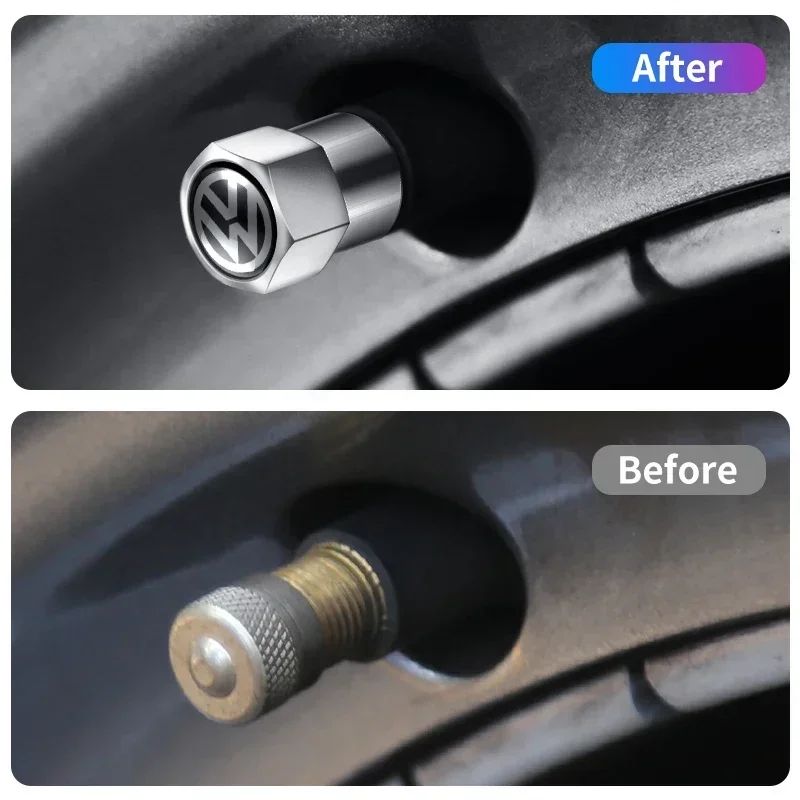 4 Peças Tampas de Válvula de Pneu de Roda de Carro de Liga de Alumínio 3D Para Volkswagen VW Golf 4 5 6 7 Jetta Polo Caddy GTI Bora MK7 Fusca Passat b6