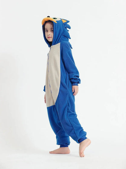 Girls Boys Cartoon Sleepwear Kids Children Cute Sonic Onesies Animal Flannel Pajamas For Christmas Halloween Party