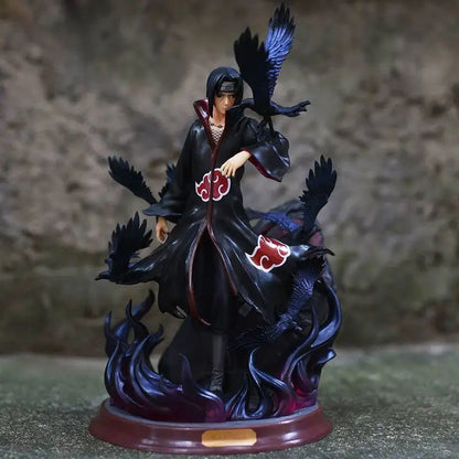 Naruto Anime Figure Uchiha Itachi Boneco de Ação de Pvc Naruto Shippuden Uchiha Itachi e Corvo Coleção Modelo de Brinquedo 25cm