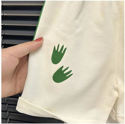 Children's Top and Bottom Clothes Set Short-sleeved Suit Striped Girls Boys T-shirt Summer Children's Clothing Loungewear Outfit