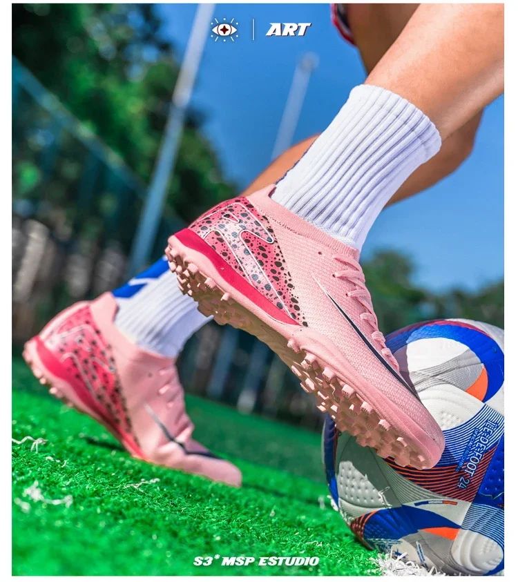 New Men Women Professional Football Boots Cleats Grass Training Match Sport Soccer Shoes FG/TF Ultra-light Non-slip Unisex