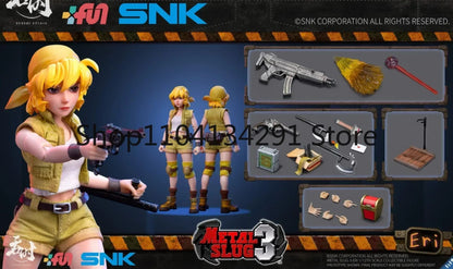 Bonecos de ação originais SNK Metal Slug Fio e Alice Sisters em escala 1/12 colecionáveis ERI006 ERI007 Boneco de ação de brinquedo