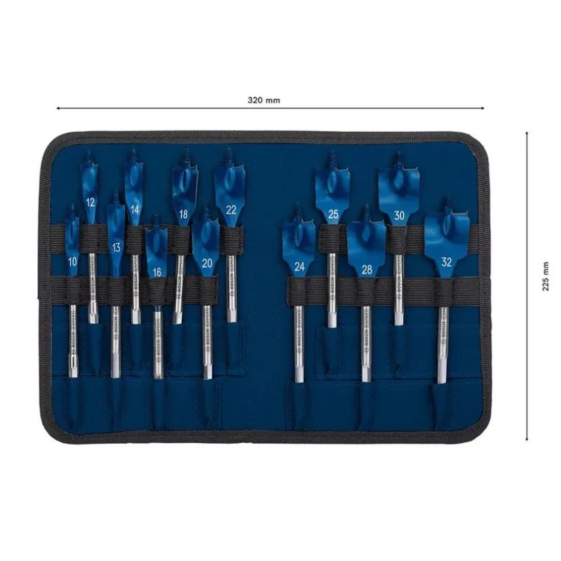 BOSCH 2608900336 Jogo de Brocas Chata EXPERT Self Cut Speed 10-32 mm Acessórios para Furadeiras de Impacto para Perfuração em Madeira