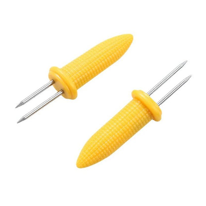 10pcs Fork Corn Skewer Stainless Steel Corn Holders Corn On The Cob Skewers Fruit Forks Outdoor Camping Cooking Barbecue Tool