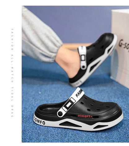 New fashion sandals Men's EVA casual comfortable hole garden shoes outdoor men's beach sandals indoor home unisex slippers