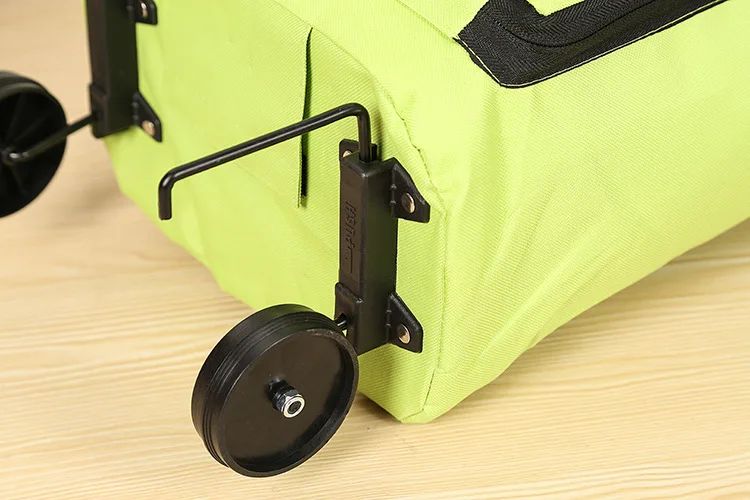 Foldable Square Oxford Cloth Shopping Cart Bag with Wheels Vegetable Buying Car Trolley Bag Durable Market Research Bag