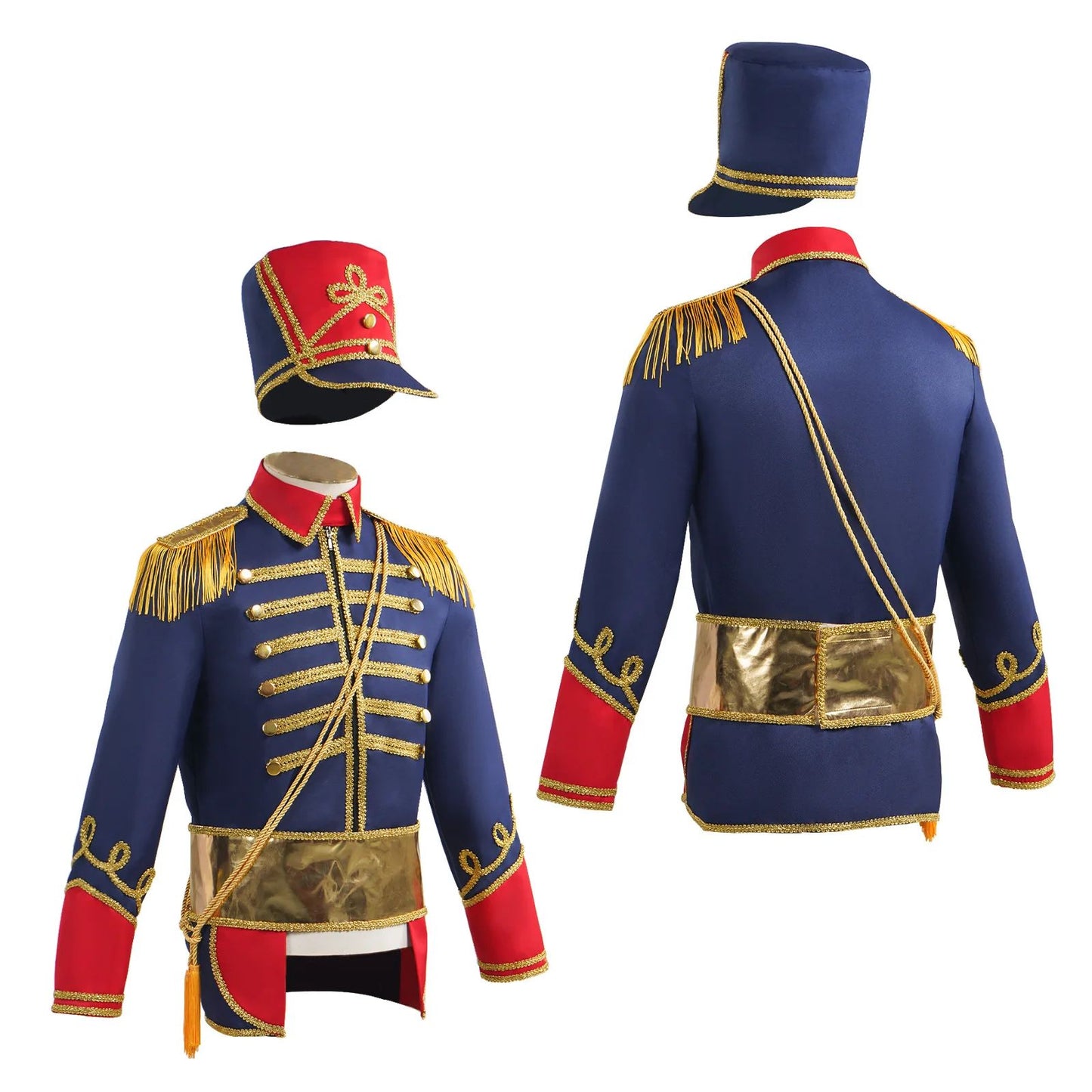 Medieval Royal Military Cosplay Uniform Coat Colonial Tuxedo Halloween Masquerade Court Jacket Adult Men Nutcracker Costumes
