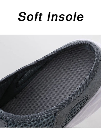 Fashion Men Half Slippers Anti-slip Men's Casual Shoes Lightweight Male Flat Slippers Breathable Fashion Slip on Flats Outdoor