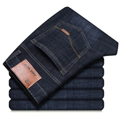 2025 NOVOS Jeans Masculinos da Moda Business Estilo Clássico Casual Elástico Slim Calça Jeans Marca Masculina Calças Jeans Preto Azul