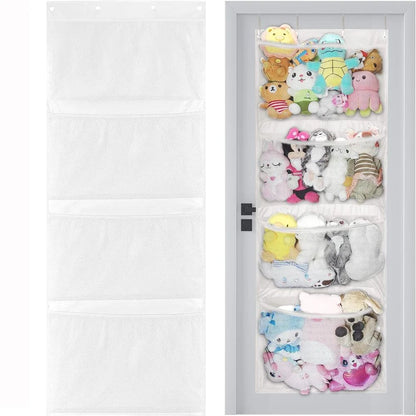Over Door Hanging Storage Bag for Stuffed Animals & Baby Toys, Hammock Toy Organizer Net, Space-Saving Storage Solution