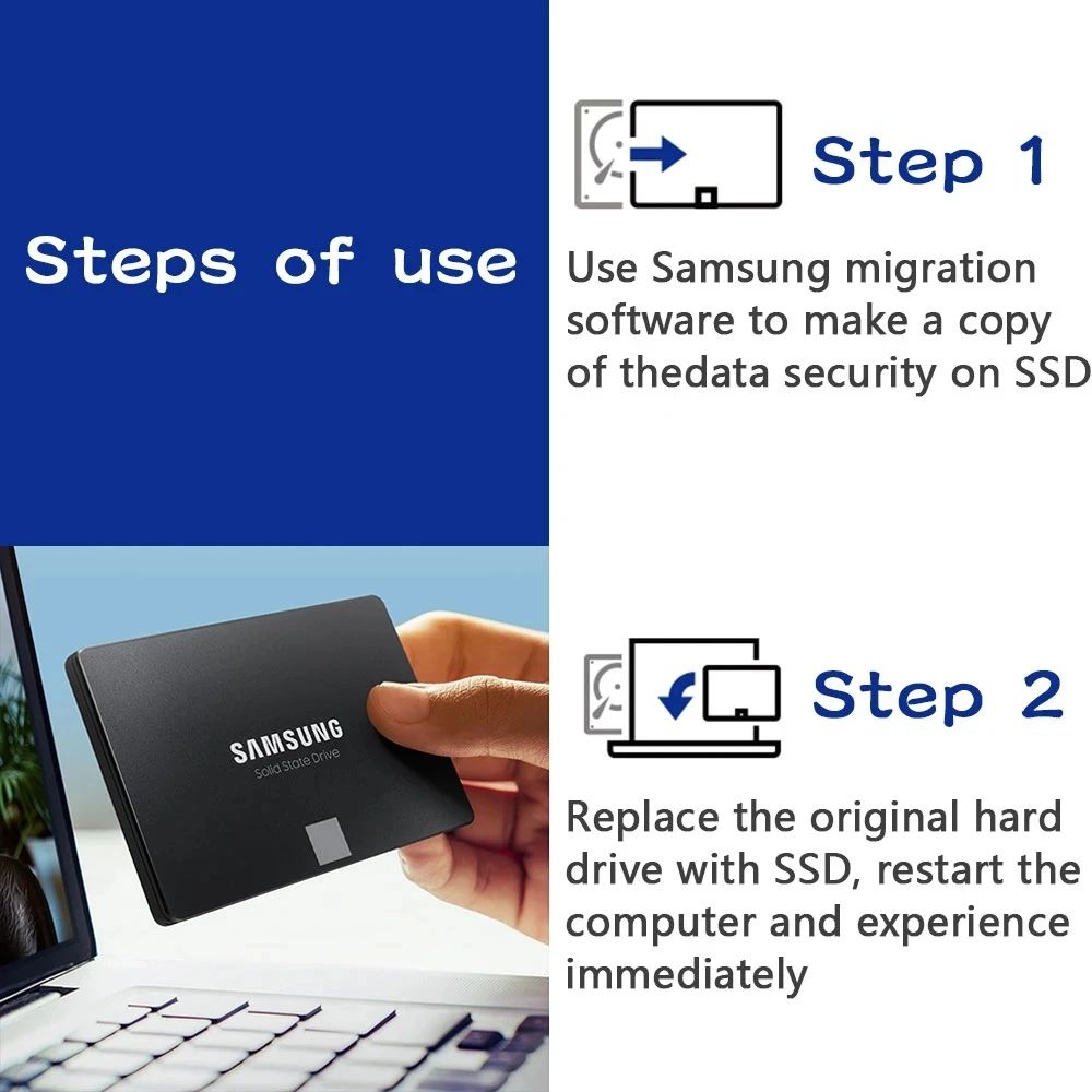 SAMSUNG SSD 870 EVO 1TB 2TB 250GB 500GB Disco de Estado Sólido Interno HDD SATA3 2,5 polegadas para Laptop PC Desktop MLC disco duro