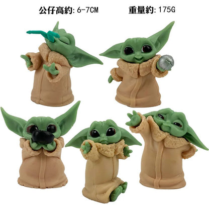 New 5pcs/set Baby Yoda Grogu Mandalorian Action Figure Toys 4-7cm Yoda Baby Action Toys Star Wars Figuras Hot Xmas Gifts
