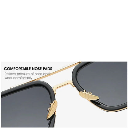 Óculos de Sol da Moda Armação Quadrada Estilo Tony Stark Óculos de Sol Feminino Masculino Quadrado Grife Óculos Retrô Masculino Iron