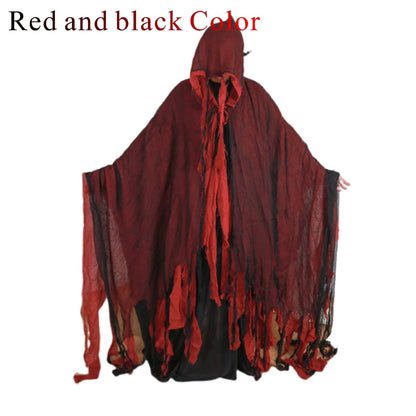 Scary Halloween Hooded Cloak Medieval Renaissance Wizard Cloak Horror Grim Reaper Cosplay Cape Costume for Men Women