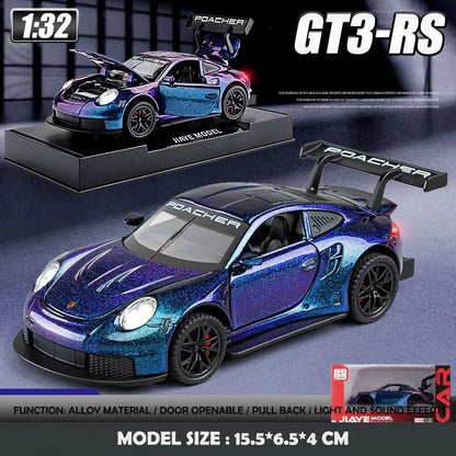 Carrinho Miniatura Diecast 1/32 Escala 911 GT3RS Carro Esportivo Modelo de Brinquedo Veículo Crianças Menino Aniversário Presente Decoração de Casa Brinquedo de Carro