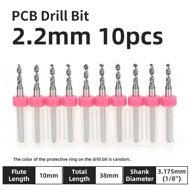 Broca PCB 10pcs Conjunto de Brocas Micro Diâmetro de Aço Tungstênio 1/8" Cabo Fixo Mini Broca CNC 0.1-3.175mm