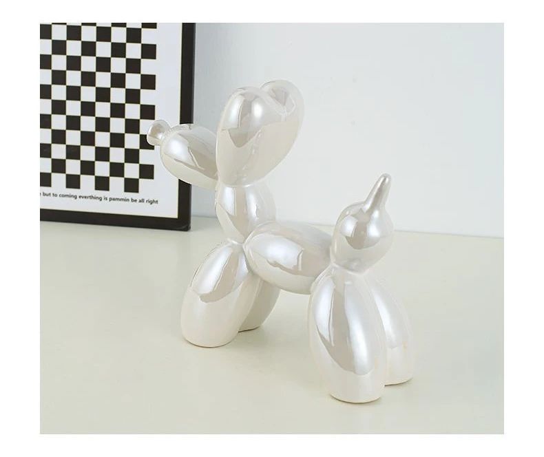 11/21CM Mini Ceramic Balloon Dog Sculpture Abstract Ornament Study Room Statue Home Office Accessories Festival Decoration ?