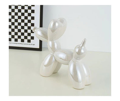 11/21CM Mini Ceramic Balloon Dog Sculpture Abstract Ornament Study Room Statue Home Office Accessories Festival Decoration ?